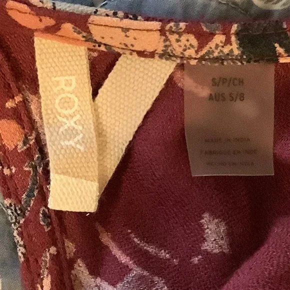 EUC  Roxy Mauve Floral Open Back Dress  Size:  Small - Picture 6 of 8